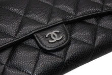 Load image into Gallery viewer, CHANEL シャネル クラシック フラップウォレット 長財布 AP0241 ランダム番台 ココマーク キャビアスキン ブラック 美品 中古 4b013195