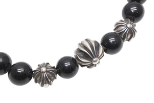 CHROME HEARTS クロムハーツ 8mm BEAD 8mm ビーズブレスレット 重量約30.0g オニキス シルバー925 美品 中古 4b013376