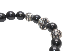 CHROME HEARTS クロムハーツ 8mm BEAD 8mm ビーズブレスレット 重量約30.0g オニキス シルバー925 美品 中古 4b013376