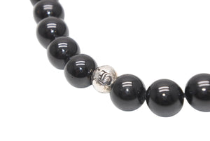 CHROME HEARTS クロムハーツ 8mm BEAD 8mm ビーズブレスレット 重量約30.0g オニキス シルバー925 美品 中古 4b013376