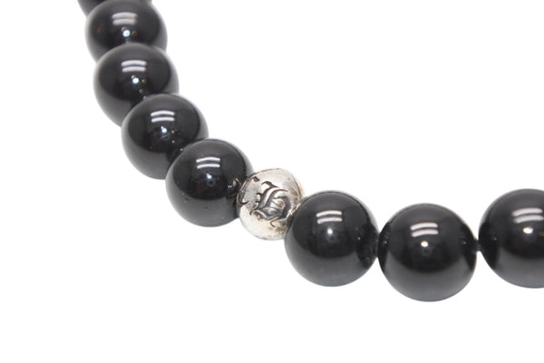 CHROME HEARTS クロムハーツ 8mm BEAD 8mm ビーズブレスレット 重量約30.0g オニキス シルバー925 美品 中古 4b013376