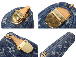 極美品 LOUIS VUITTON ルイヴィトン モノグラムデニム ミニ トゥルーススピーディGM M95081 スピーディブルー 中古 4c069902