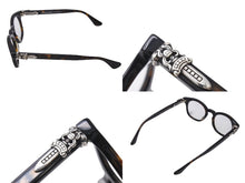 画像をギャラリービューアに読み込む, CHROME HEARTS クロムハーツ BABY ベイビー 伊達メガネ サイズ45□22-145 ブラウン プラスチック シルバー925 美品 中古 4c070305