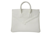 Load image into Gallery viewer, 新品未使用 HERMES エルメス バーキンシャドウ25 ハンドバッグ B刻印 フランス製 マッシュルーム シルバー金具 中古 4c071176