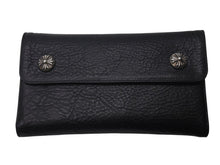 画像をギャラリービューアに読み込む, 新品未使用 CHROME HEARTS クロムハーツ 長財布 ダガージップ 新作 クロスボール レザー ブラック シルバー925 中古 4c073105