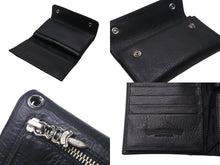 画像をギャラリービューアに読み込む, 新品未使用 CHROME HEARTS クロムハーツ 長財布 ダガージップ 新作 クロスボール レザー ブラック シルバー925 中古 4c073105
