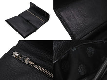 画像をギャラリービューアに読み込む, 新品未使用 CHROME HEARTS クロムハーツ 長財布 ダガージップ 新作 クロスボール レザー ブラック シルバー925 中古 4c073105