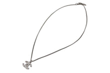 Load image into Gallery viewer, CHANEL シャネル ネックレス ココマーク シルバー メタル ラインストーン C12V刻印 重量6.7g 全長42.5cm 美品 中古 4c075348