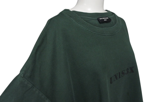 BALENCIAGA Layered T-shirt UNIS3X Green Cotton 657059 Used 4c075498
