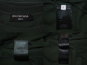 BALENCIAGA Layered T-shirt UNIS3X Green Cotton 657059 Used 4c075498