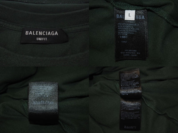 BALENCIAGA Layered T-shirt UNIS3X Green Cotton 657059 Used 4c075498