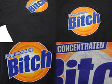 画像をギャラリービューアに読み込む, VINTAGE ヴィンテージ Bitch ビッチ 半袖Tシャツ TIDEパロディ ブラック オレンジ ブルー サイズL 良品 中古 4c075764
