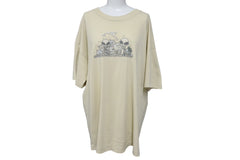 VINTAGE Vintage DOMANI Alien Marijuana Short Sleeve T-shirt Old Clothes Light Beige Size XL Good Condition Used 4c075825