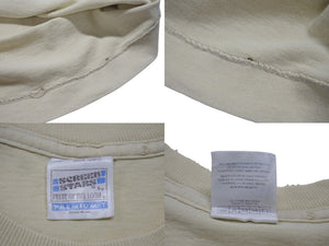 VINTAGE Vintage DOMANI Alien Marijuana Short Sleeve T-shirt Old Clothes Light Beige Size XL Good Condition Used 4c075825
