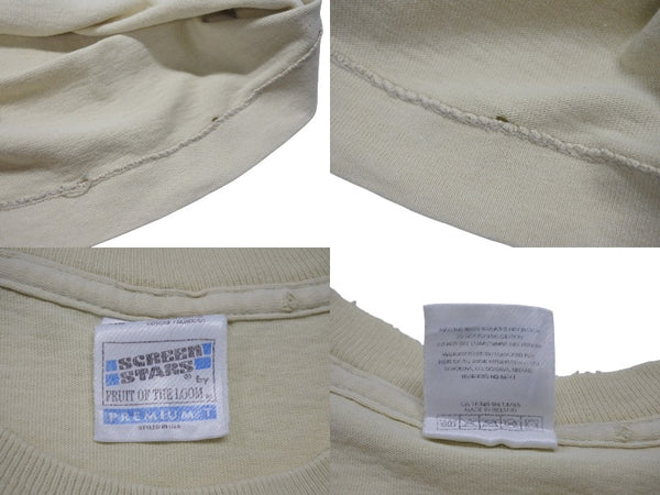 VINTAGE Vintage DOMANI Alien Marijuana Short Sleeve T-shirt Old Clothes Light Beige Size XL Good Condition Used 4c075825