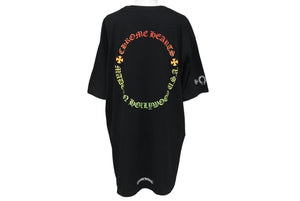 CHROME HEARTS クロムハーツ グラデーション サークルプリント 半袖Ｔシャツ ブラック ロゴ CH コットン サイズXL 美品 中古 4c070291