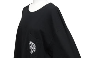 CHROME HEARTS クロムハーツ グラデーション サークルプリント 半袖Ｔシャツ ブラック ロゴ CH コットン サイズXL 美品 中古 4c070291