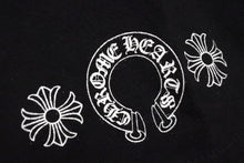 画像をギャラリービューアに読み込む, CHROME HEARTS クロムハーツ グラデーション サークルプリント 半袖Ｔシャツ ブラック ロゴ CH コットン サイズXL 美品 中古 4c070291
