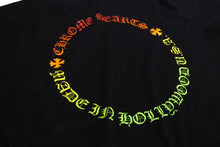 画像をギャラリービューアに読み込む, CHROME HEARTS クロムハーツ グラデーション サークルプリント 半袖Ｔシャツ ブラック ロゴ CH コットン サイズXL 美品 中古 4c070291