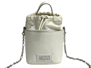 Maison Margiela メゾンマルジェラ ショルダーバッグ 2WAY ホワイト 5AC BUCKET SMALL S61WG0035 美品 中古 4c067690