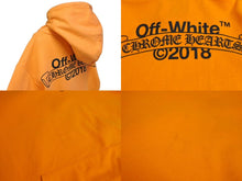 Load image into Gallery viewer, CHROME HEARTS × Off-White クロムハーツ オフホワイト パーカー フーディー サイズXXL オレンジ 18SS 美品 中古 4c071790