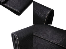 Load image into Gallery viewer, TOD'S トッズ 財布 三つ折り 折り財布 イタリア製 本革レザー ブラック 刺繍 美品 中古 4c070317