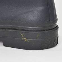 Load image into Gallery viewer, CHANEL シャネル レインブーツ ココマーク ロゴ ブラック ネイビー ラバー サイズ38 G39620B23123 美品 中古 4b010301