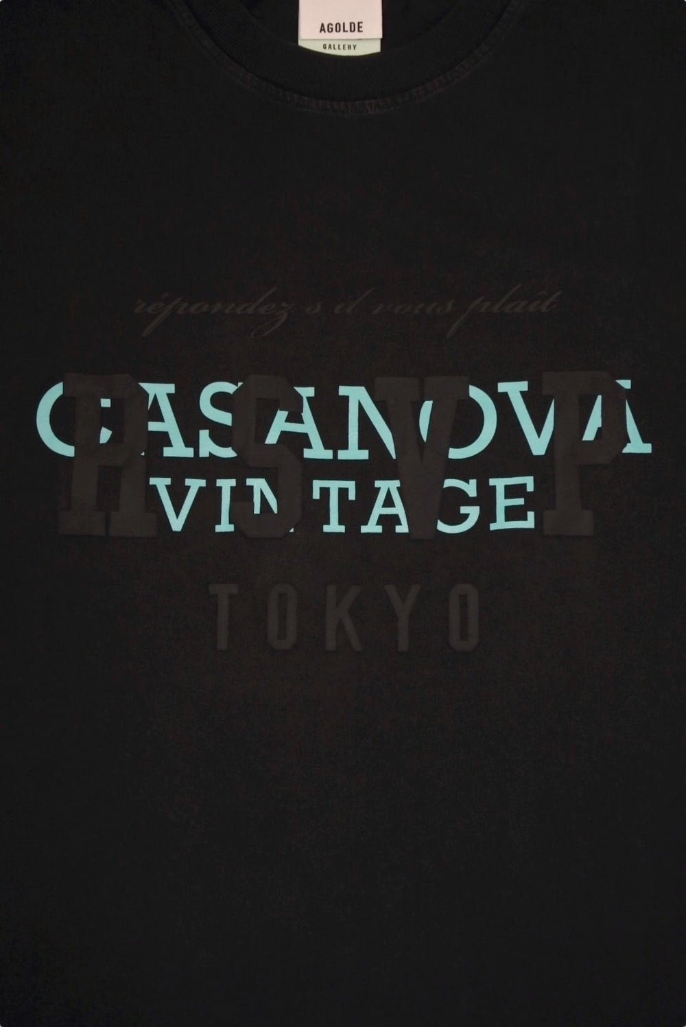 New and unused RSVP Gallery × Casanova Vintage collaboration short sleeve T-shirt 15th anniversary cotton black size L 4c072406