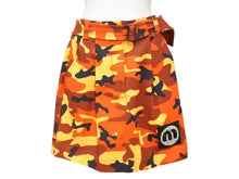 Load image into Gallery viewer, 極美品 MIUMIU ミュウミュウ ミリタリーカーゴスカート MG1204 1TGX コットン エラステイン オレンジ イエロー ブラック 38 中古 4b006219