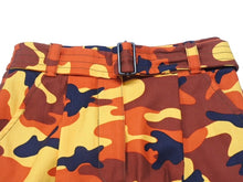 Load image into Gallery viewer, 極美品 MIUMIU ミュウミュウ ミリタリーカーゴスカート MG1204 1TGX コットン エラステイン オレンジ イエロー ブラック 38 中古 4b006219