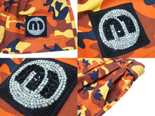 Load image into Gallery viewer, 極美品 MIUMIU ミュウミュウ ミリタリーカーゴスカート MG1204 1TGX コットン エラステイン オレンジ イエロー ブラック 38 中古 4b006219