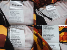 Load image into Gallery viewer, 極美品 MIUMIU ミュウミュウ ミリタリーカーゴスカート MG1204 1TGX コットン エラステイン オレンジ イエロー ブラック 38 中古 4b006219