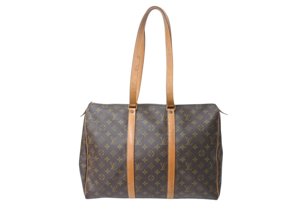 LOUIS VUITTON Flannery PM Tote Bag M51115 Monogram Brown PVC Leather Gold Hardware Good Used 4c070979