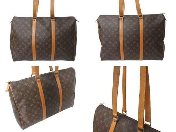 LOUIS VUITTON Flannery PM Tote Bag M51115 Monogram Brown PVC Leather Gold Hardware Good Used 4c070979