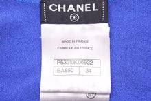 画像をギャラリービューアに読み込む, CHANEL シャネル カットソー レーヨン ポリエステル P53310K06932 ブルー レディース サイズ34 N20396