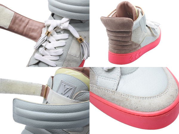 LouisVuitton ルイヴィトン × Kanye West カニエウエスト ジャスパー ハイカットスニーカー グレー ピンク 8 1/2 美品 中古 21935