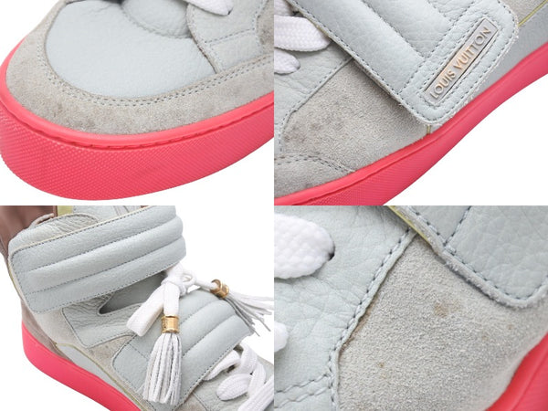 LouisVuitton ルイヴィトン × Kanye West カニエウエスト ジャスパー ハイカットスニーカー グレー ピンク 8 1/2 美品 中古 21935
