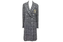 画像をギャラリービューアに読み込む, CHANEL シャネル エンブレム スパンコール No.5 05C P24957 ツイード ロゴ 激レア ロングコート 36 美品 中古 22088