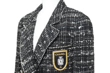 画像をギャラリービューアに読み込む, CHANEL シャネル エンブレム スパンコール No.5 05C P24957 ツイード ロゴ 激レア ロングコート 36 美品 中古 22088