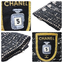 画像をギャラリービューアに読み込む, CHANEL シャネル エンブレム スパンコール No.5 05C P24957 ツイード ロゴ 激レア ロングコート 36 美品 中古 22088