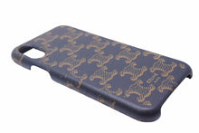 Load image into Gallery viewer, CELINE セリーヌ スマホケース iPhoneX トリオンフ マカダム ブラック ゴールド ユニセックス 中古 N22965