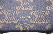 Load image into Gallery viewer, CELINE セリーヌ スマホケース iPhoneX トリオンフ マカダム ブラック ゴールド ユニセックス 中古 N22965