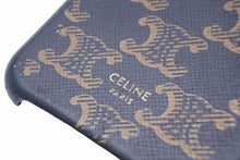 Load image into Gallery viewer, CELINE セリーヌ スマホケース iPhoneX トリオンフ マカダム ブラック ゴールド ユニセックス 中古 N22965