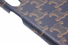 Load image into Gallery viewer, CELINE セリーヌ スマホケース iPhoneX トリオンフ マカダム ブラック ゴールド ユニセックス 中古 N22965