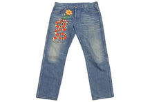 画像をギャラリービューアに読み込む, GUCCI グッチ 激レアサイズ 17AW スネークエンブロイダリー デニム パンツ 41メンズ 430356ウォッシュ加工 美品 中古 23123