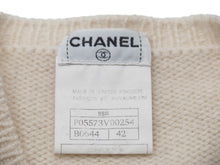 画像をギャラリービューアに読み込む, CHANEL シャネル 95A P05573V00254 ヴィンテージ ヒール カシミヤ ニット セーター 42 ホワイト ブラック 良好 23887