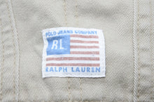 Load image into Gallery viewer, POLO RALPHLAUREN ポロラルフローレン オーバーオール トップス 日本製 コットン ベージュ シルバー サイズ90 美品 中古 25234