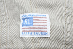 POLO RALPHLAUREN ポロラルフローレン オーバーオール トップス 日本製 コットン ベージュ シルバー サイズ90 美品 中古 25234