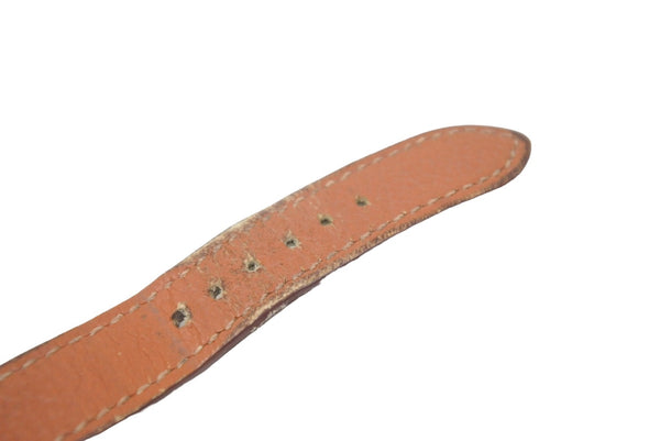 HERMES H watch leather belt watch strap leather brown used 25558