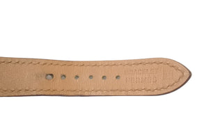 HERMES H watch leather belt watch strap leather brown used 25558